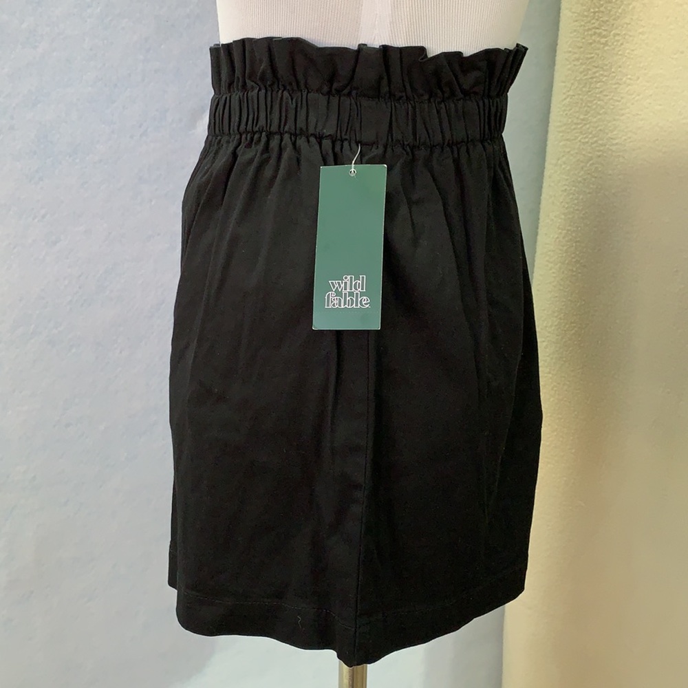 Black High Rise Paper Bag Shorts - Wild Fable - Picture 4 of 8